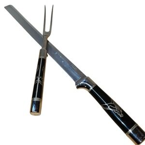 Vintage Carvel Hall by Briddell Fine Cutlery Carving Knife & Fork Duck Stainless